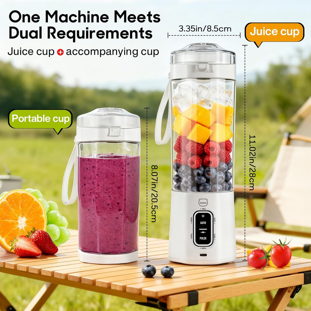 MIAOKE Tragbarer Smoothie-Mixer, 700 ml, wiederaufladbarer Mixer, mit Automatik- und Pulsfunktion, m