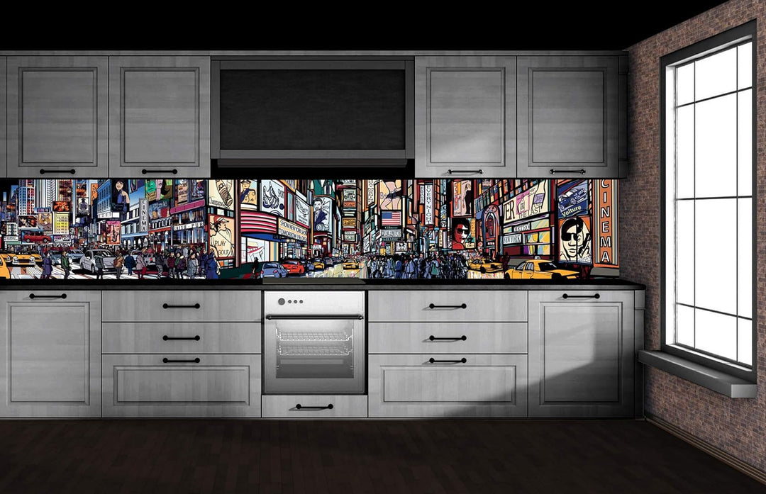 Küchenrückwand Folie selbstklebend Times Square | Klebefolie - Dekofolie - Spritzschutz für Küche |