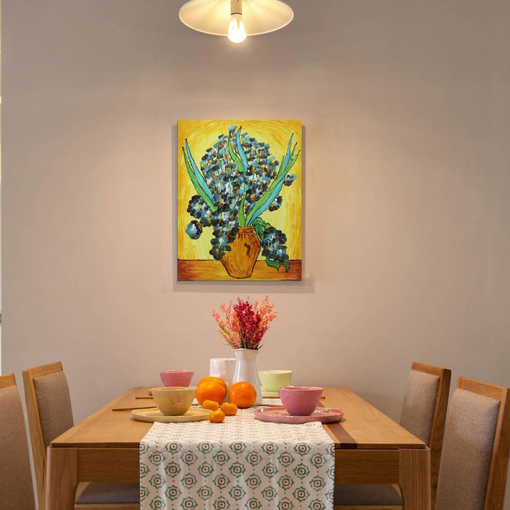 Fokenzary Hand Painted Oil Painting on Canvas Vincent Van Gogh Classical Irises Reproduction Wall De