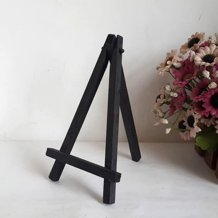 JIHUOO 6 Stück Mini Holz Staffelei Kleine Kalender Display Ständer Dreieck Fotohalter Kartenhalter B
