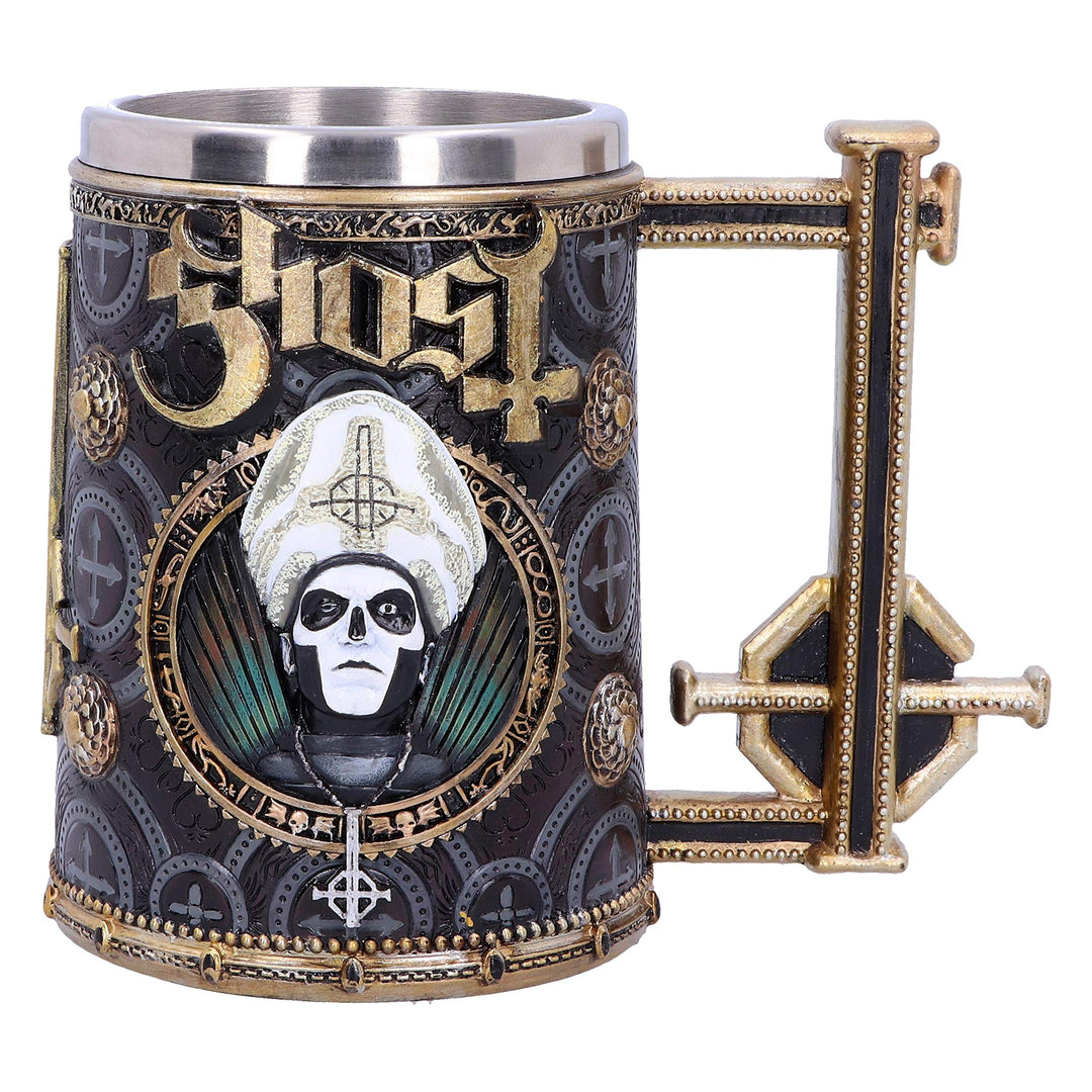 Nemesis Now Iron Tankard Merchandise Ghost Papa Emeritus Iii Meliora Gold, Ghost Papa Emeritus Iii M