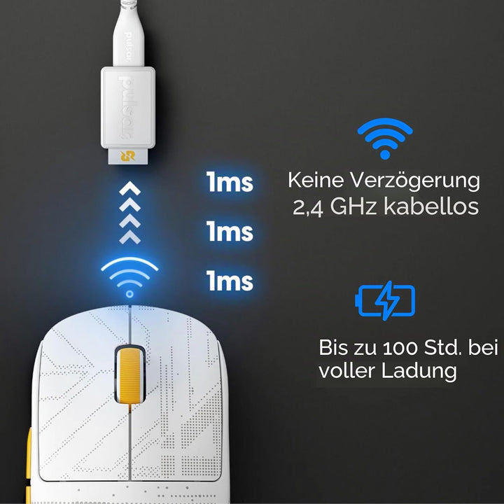 Pulsar x RRQ X2H kabellose Gaming-Maus, limitierte Farbausgabe, ultraleicht, 54 g, symmetrisch, opti