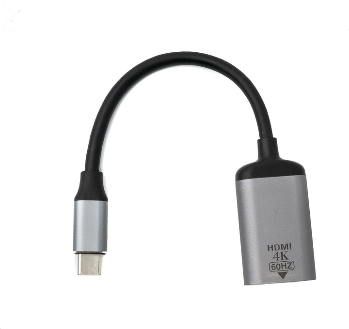System-S HDMI Kabel 15 cm 4K Standard Buchse zu USB 3.1 Typ C Stecker Adapter in Grau