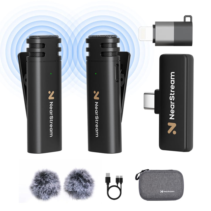 NearStream Mini Wireless Lavalier Mikrofon für PC, Computer, Revers Smartphone, Mikrofon Wireless fü