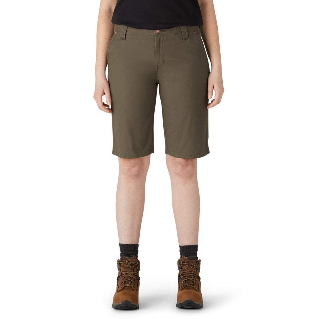 Dickies Damen Carpenter Short Carpenter Short 10 Rinsed Moss Green, 10 Rinsed Moss Green