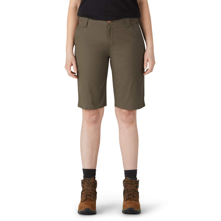 Dickies Damen Carpenter Short Carpenter Short 10 Rinsed Moss Green, 10 Rinsed Moss Green