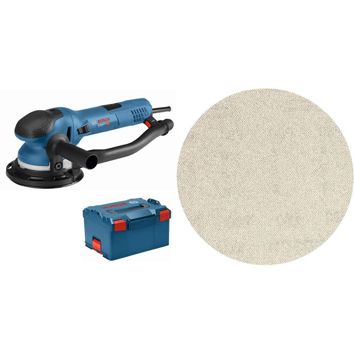 Bosch Professional Exzenterschleifer GET 75-150 (Schleifteller-Ø: 150 mm, in L-BOXX) + 5x Expert M48