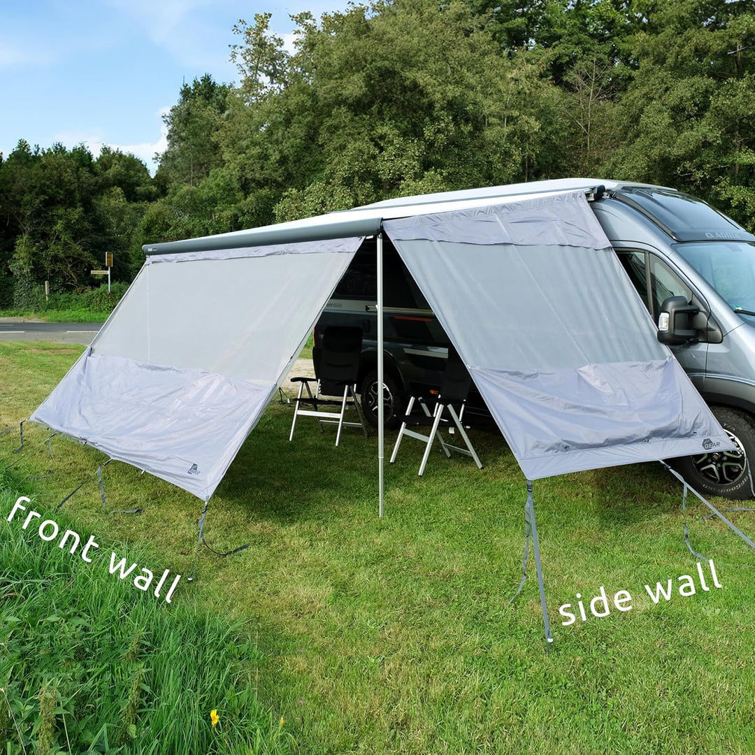 your GEAR Sun + Rain Blocker Side Walls - 2 x Seitenwand für Markise schützt vor Sonne, Wind und Reg