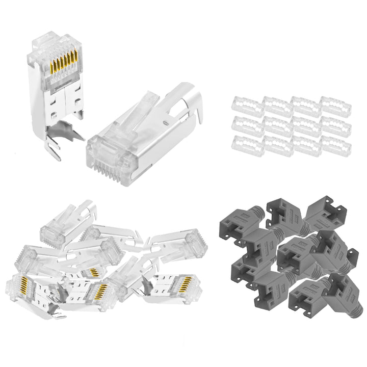 BIGtec RJ45 Stecker Netzwerkstecker 25 Stück Hirose TM11 grau Hochgeschwindigkeits Verbindung für Fa