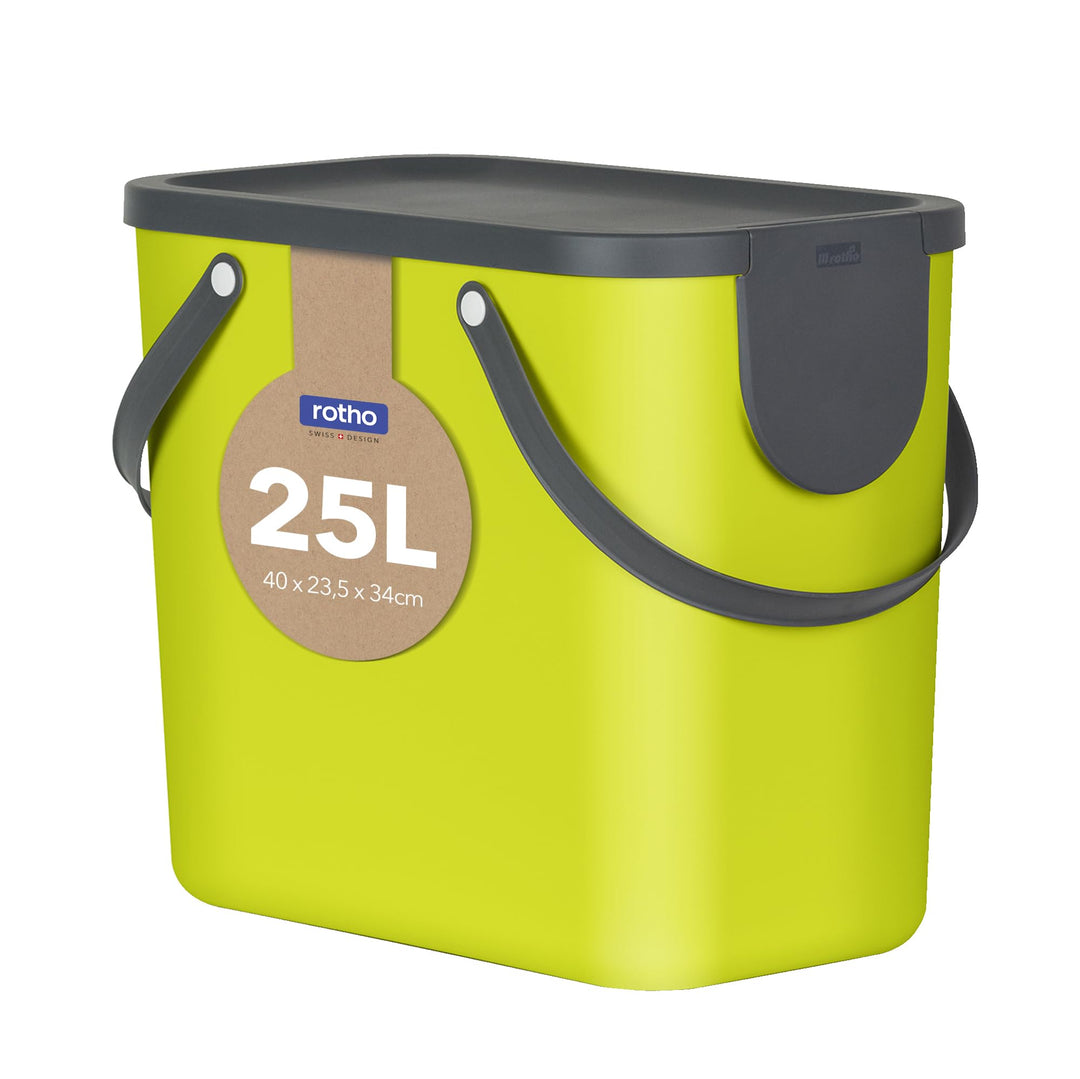 ROTHO Recycling-Müllsystem "Albula" 25 l grün lime grün, Grün