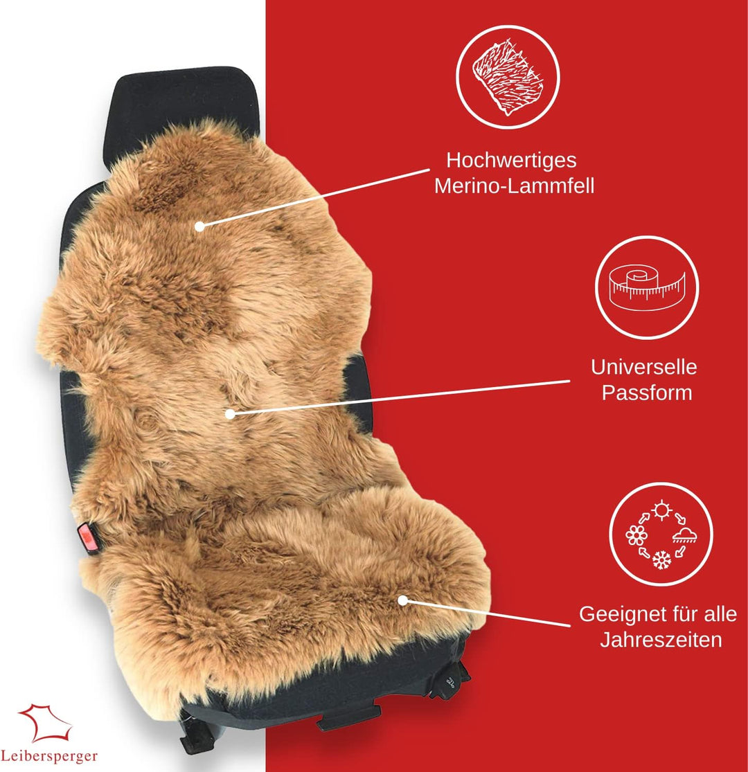 Leibersperger Felle Hochwertige Autofell Sitzauflage Stoffsitz – Geeignet für Jede Jahreszeit - Beso
