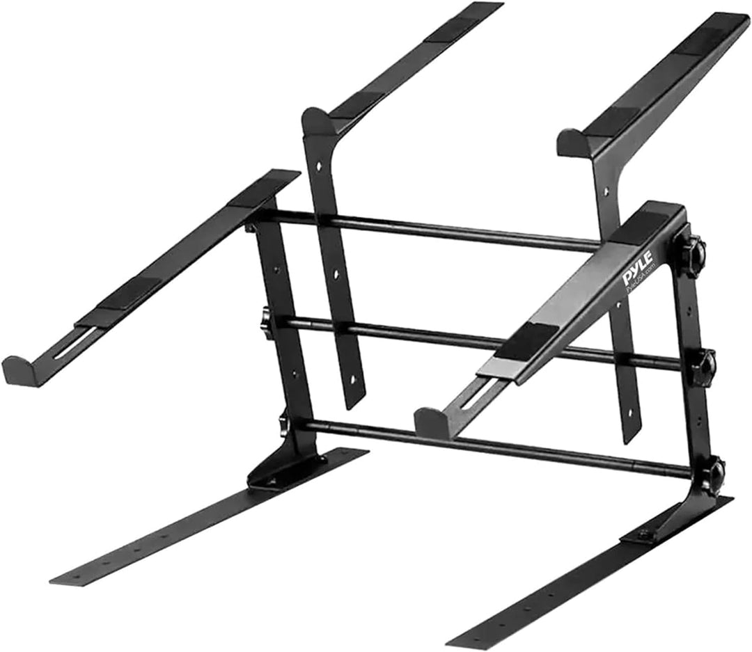 Pyle tragbarer Doppel-Laptopständer, Stehtisch mit verstellbarer Höhe, ergonomischem Design und ruts