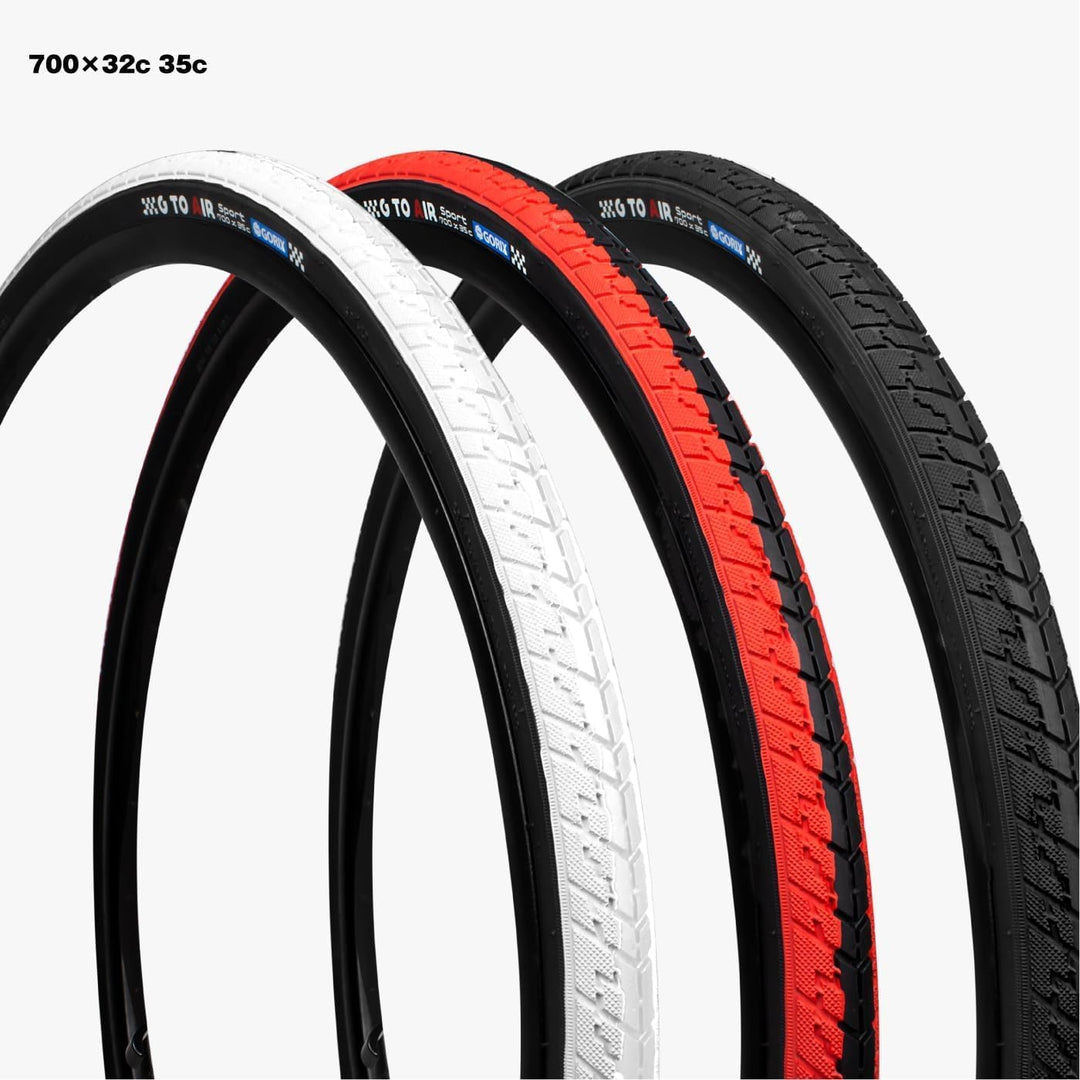 GORIX Rennradreifen 700×23C 25C 28C 32c 35c Fahrrad (Gtoair) 700×28c Black×Red(1 Tire), 700×28c