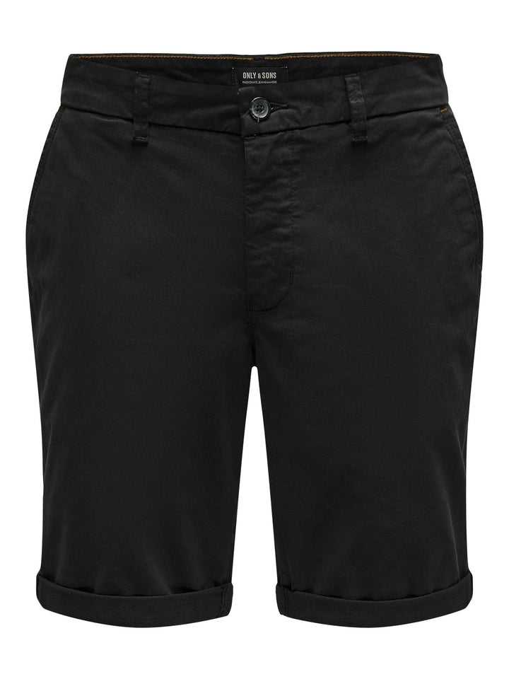ONLY & SONS Male Chino Shorts ONSPETER Normal geschnitten Shorts M Schwarz, M Schwarz