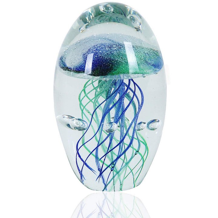 EUSTUMA Handgeblasenes Glas Quallen Figur Ornament, Meerestier Ornament für Aquarium Aquarium, Meere