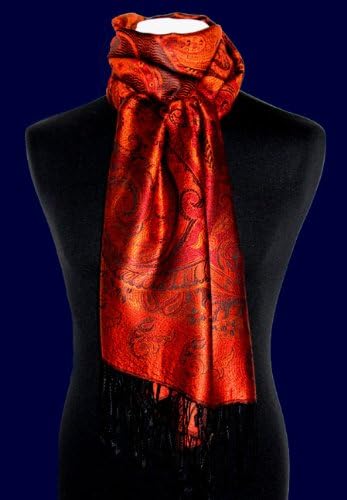 Lorenzo Cana Luxus Pashmina Schal Schaltuch jacquard gewebt 100% Seide 70 x 190 cm Paisley Muster Se