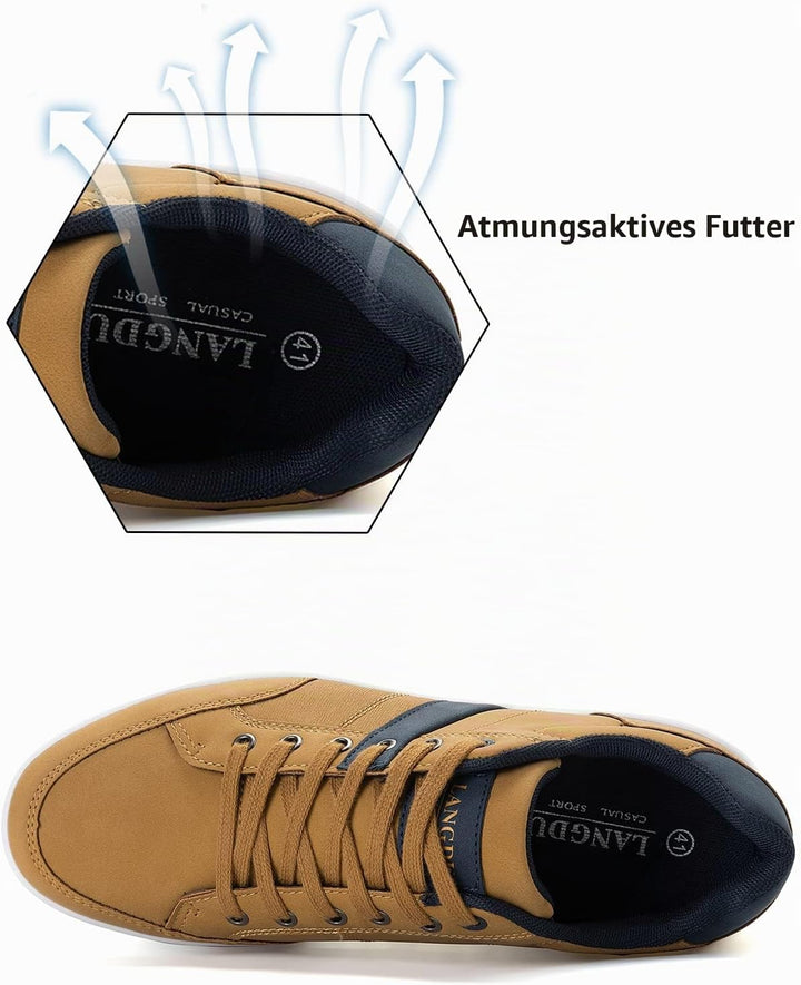 LANGDU Freizeitschuhe Herren Sneaker Walkingschuhe Leichtgewicht Atmungsaktive Sportschuhe Sneakers