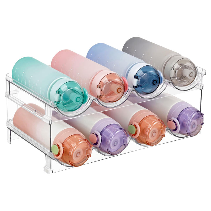 YOUXIU Flaschenregal Kühlschrank Flaschen Organizer,Weinregal Stapelbar,Dosenregal,Transparenter Fla