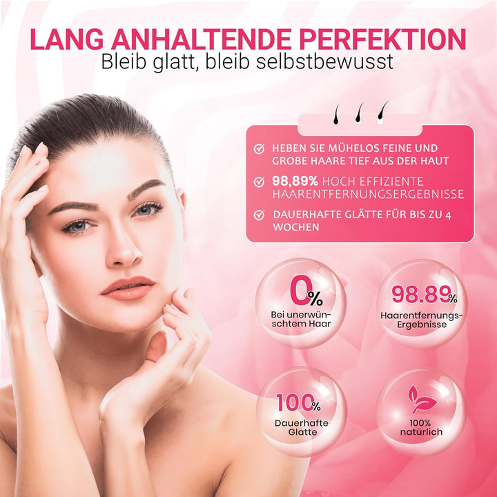 Dermawax 1 kg Pink Wachsperlen Heisswachs Waxing Perlen zur Haarentfernung Anwendung ohne Wachsstrei