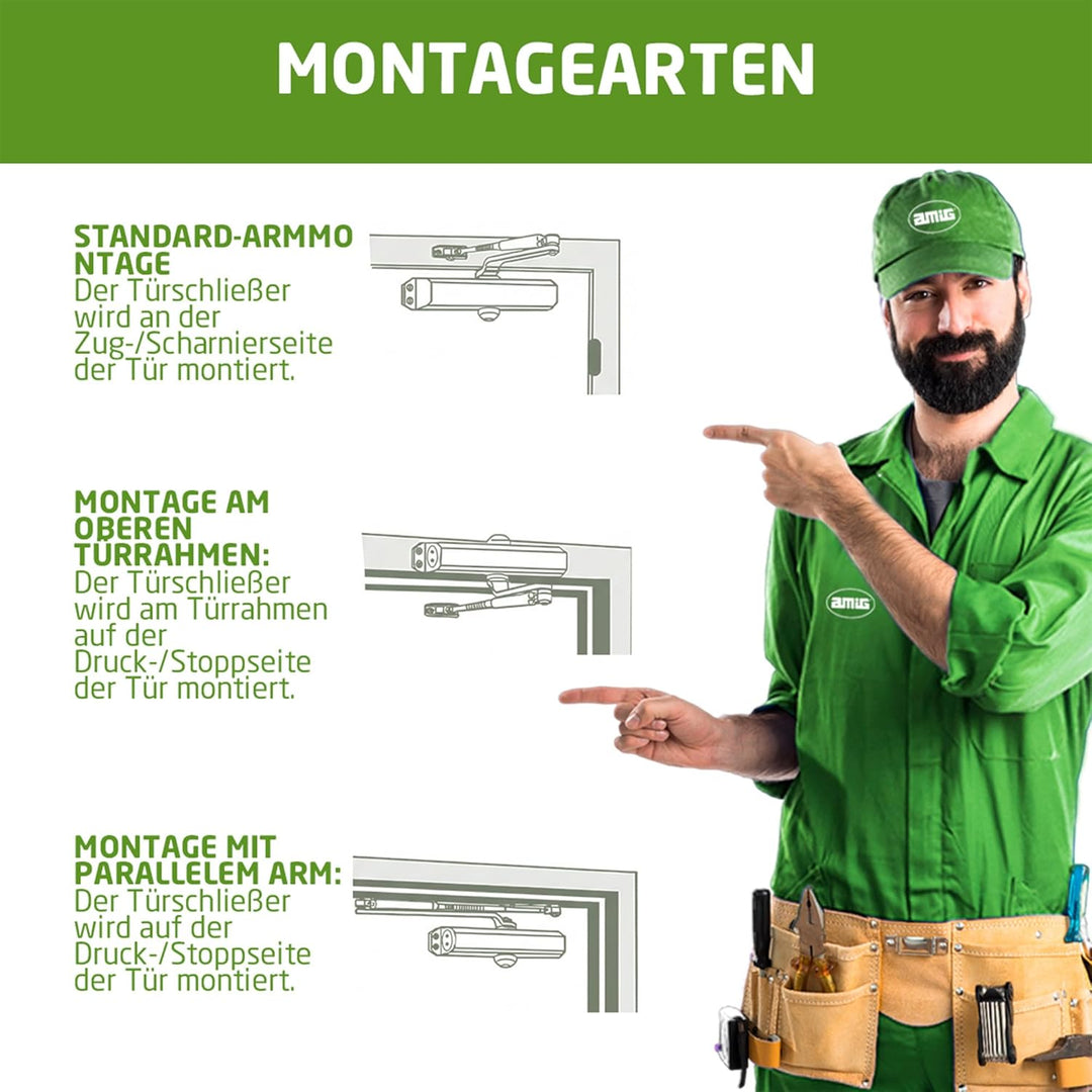 AMIG Türschliesser 20427 777 C/Vorhaltezeit Silber