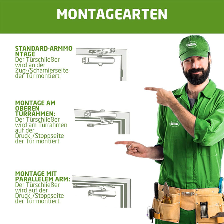 AMIG Türschliesser 20427 777 C/Vorhaltezeit Silber