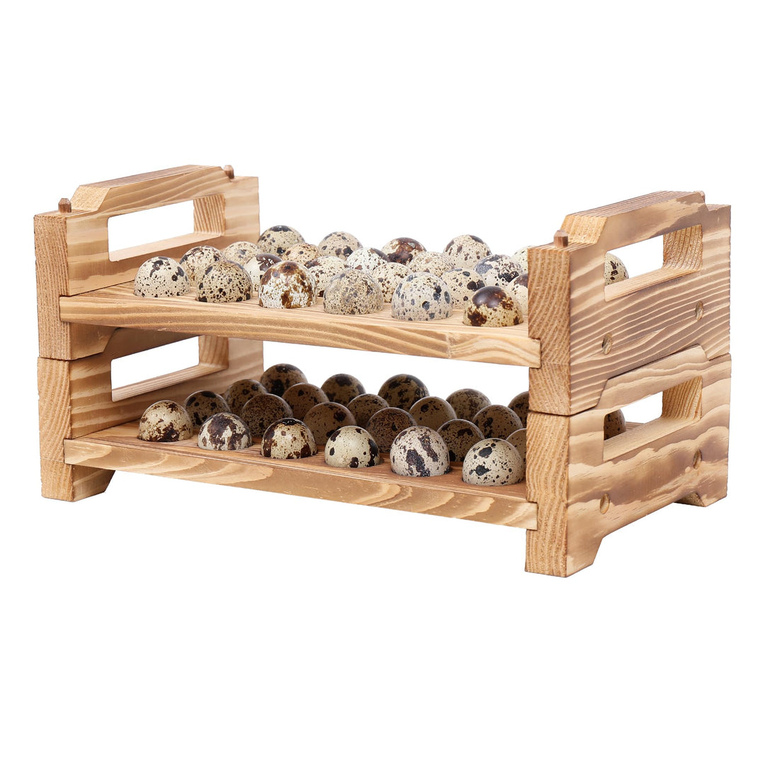KingLin Wachteleierhalter aus Holz, Taubeneierhalter, Arbeitsplatte, 2-stöckig, Wachteleier-Aufbewah