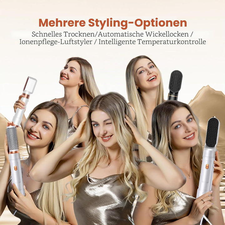 Hair Styler Set 5 in 1 Hairstyler 5 in 1 mit Rundbürstenföhn, Warmluftbürste, Föhnbürste, Haartrockn