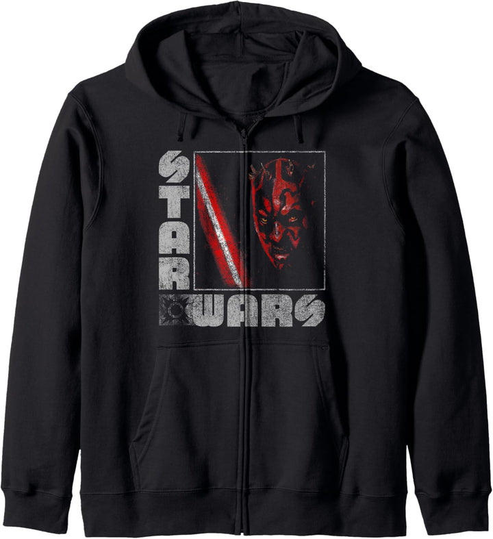 Star Wars Darth Maul Distressed Square Portrait Kapuzenjacke