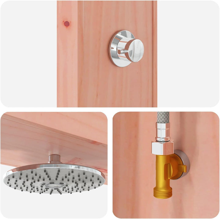 Festnight Gartendusche Holz 137x23x226 cm Aussendusche Outdoor Dusche Garten Aussendusche Pool Outdo