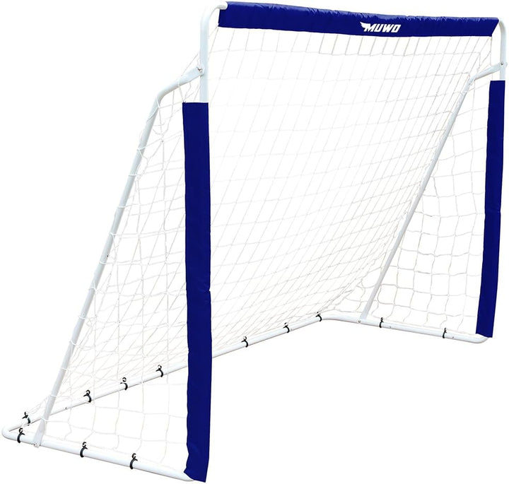 MUWO Fussballtor aus Stahl mit Textilmantel 240 x 150 cm, wetterfest und Outdoor geeignet, für Hof u