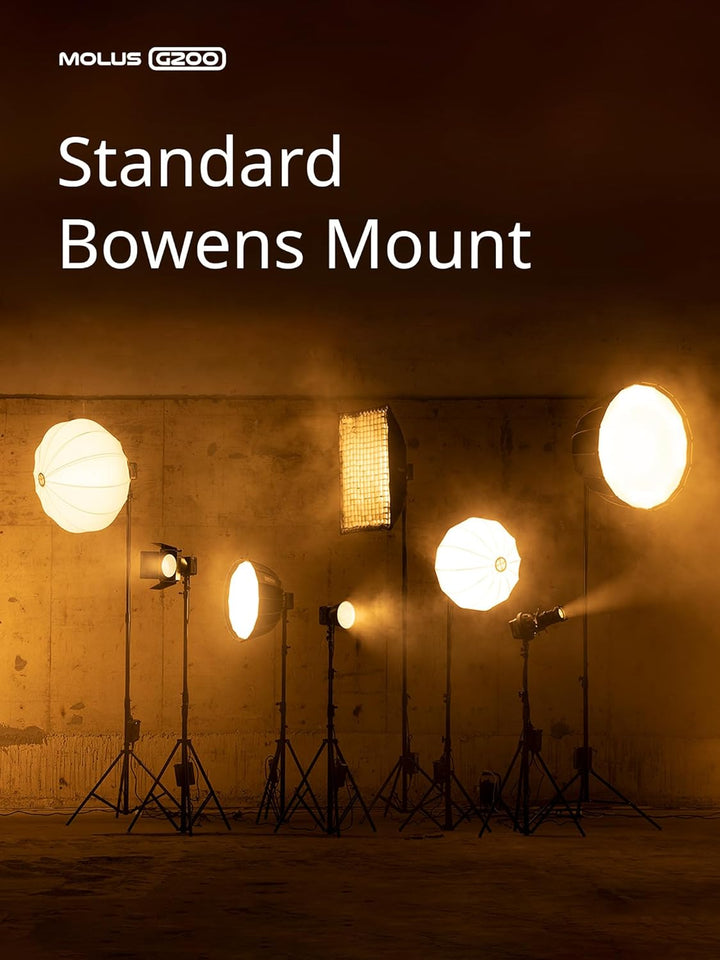 ZHIYUN Molus G200 [Official] Videoleuchte 200W, COB LED Videolicht mit Bowens Mount, Bi-Color Stream