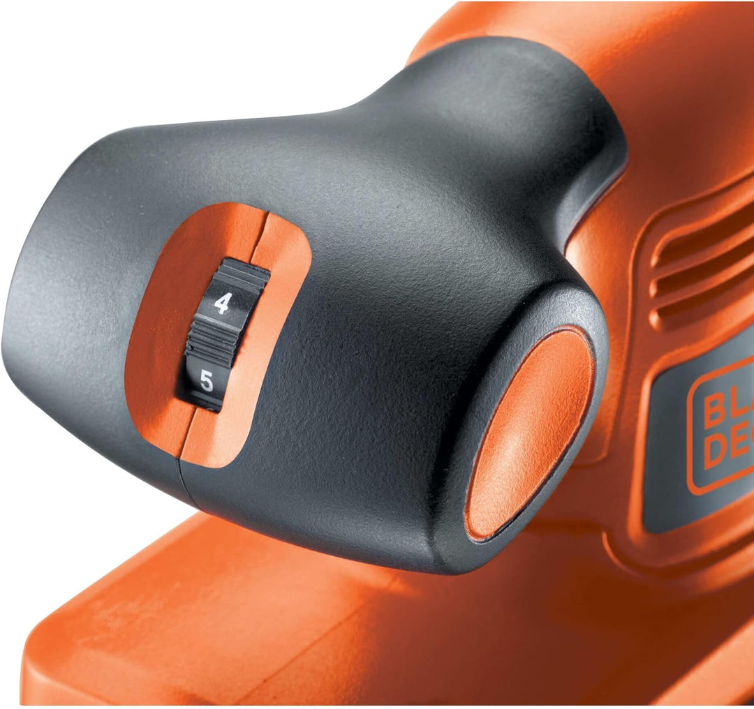 Black+Decker Schwingschleifer, Schleifmaschine (hoher Kreisdurchmesser, für grosse Flächen, ergonomi