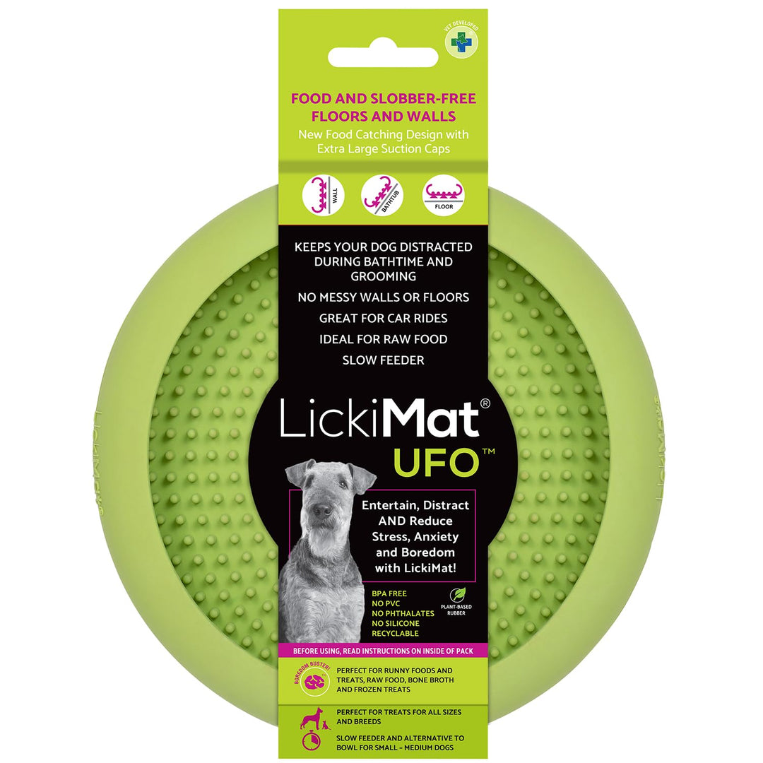 LickiMat UFO Ablenker für Baden, Duschen und Pflegen, Naturkautschuk, grosser Schnuller, Lecknoppen,