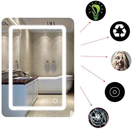 Willonin Badspiegel mit Beleuchtung,Badezimmerspiegel mit Beleuchtung, LED Touch, Energiesparend, wa