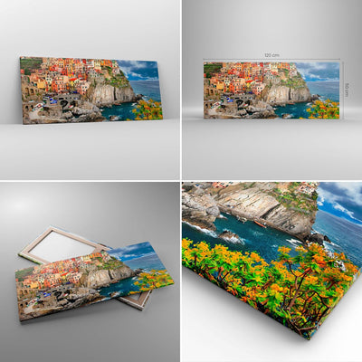 Wandbilder Dekoration Wohnzimmer Italien küste felsen landschaft Panorama Bilder auf Leinwand 120x50