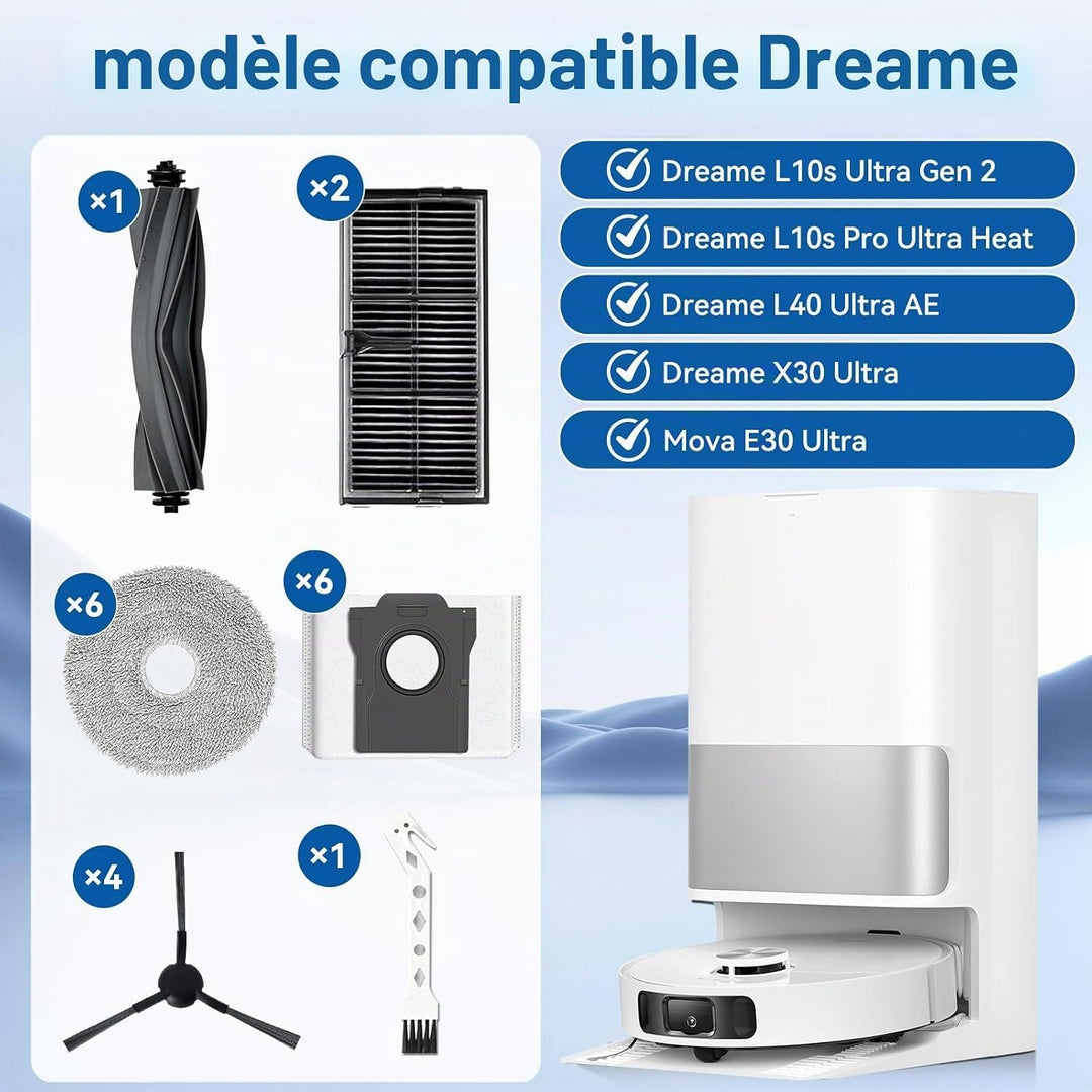 Zubehör für Dreame L10s Ultra Gen 2/L10s Pro Ultra Heat//Mova E30 UltraL40 Ultra AE/X30 Ultra – 1 Ha