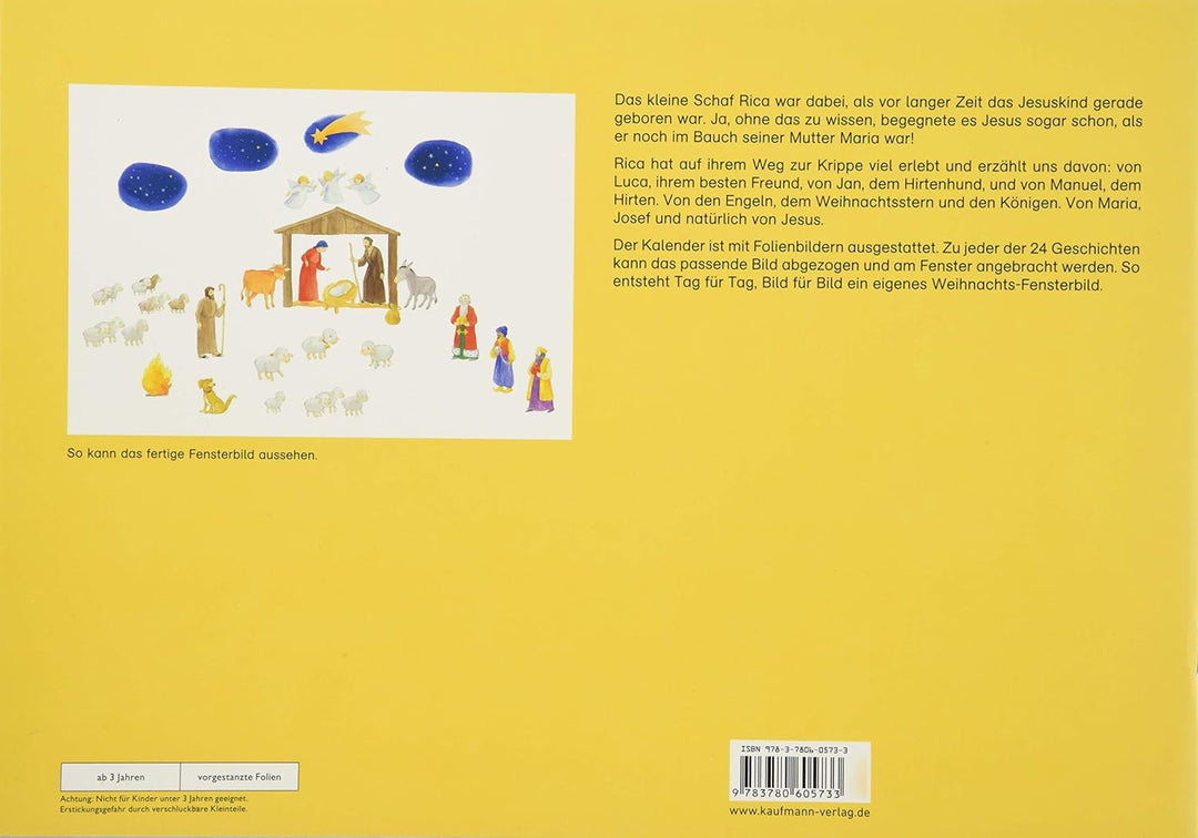 Rica auf dem Weg zur Krippe. Ein Folien-Adventskalender zum Vorlesen und Basteln eines Fensterbildes
