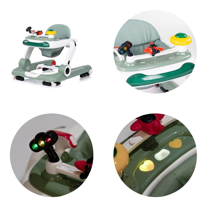 Chipolino Lauflernhilfe little Explorer 4 in 1 Laulernwagen Musik Stopper Räder grün, grün