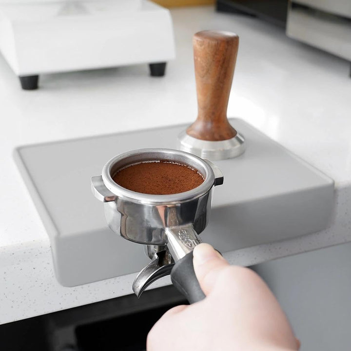 watchget Tamping-Matte, Espresso-Kaffee-Tampermatte, graues Silikon, lebensmittelechtes Pad, staubdi