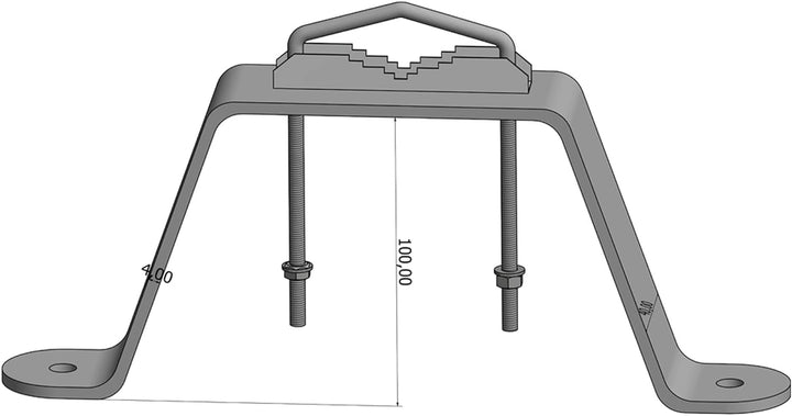 Wandbefestigung/Masthalterung aus hochwertigem Stahl 10 cm - Mast- oder Stangenbefestigung bis 60 mm