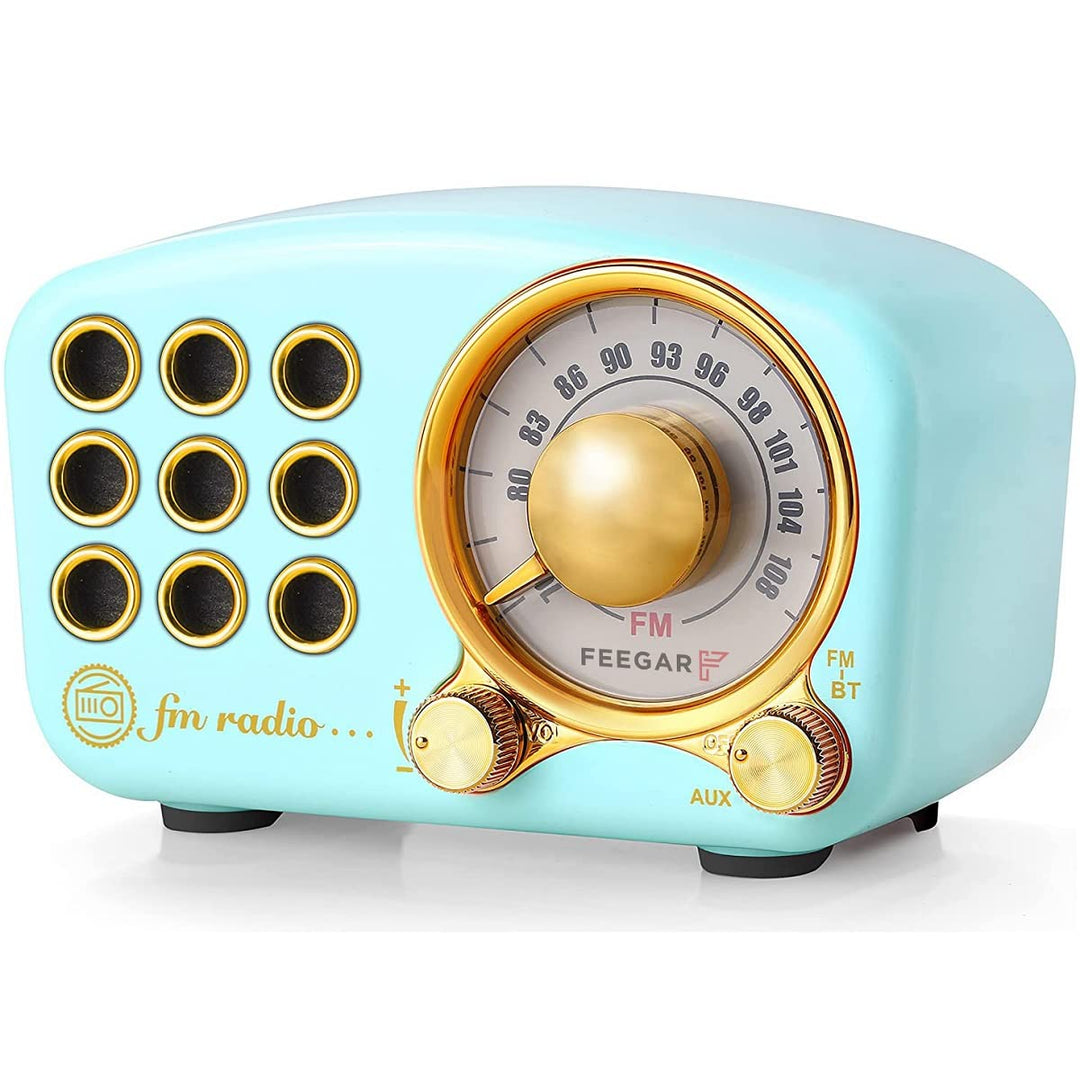 Radio Feegar Retro Bluetooth Lautsprecher,Vintage FM Radio mit altmodischem klassischem Stil,Starke