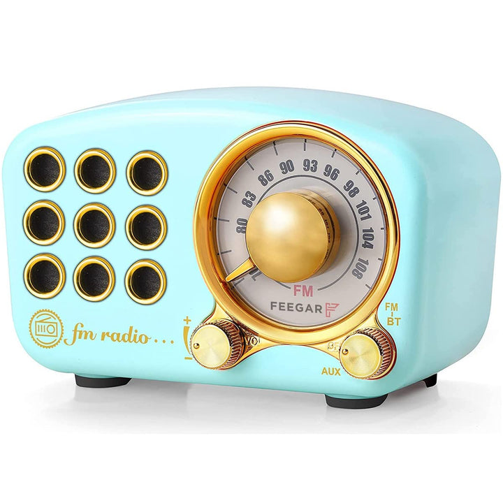 Radio Feegar Retro Bluetooth Lautsprecher,Vintage FM Radio mit altmodischem klassischem Stil,Starke