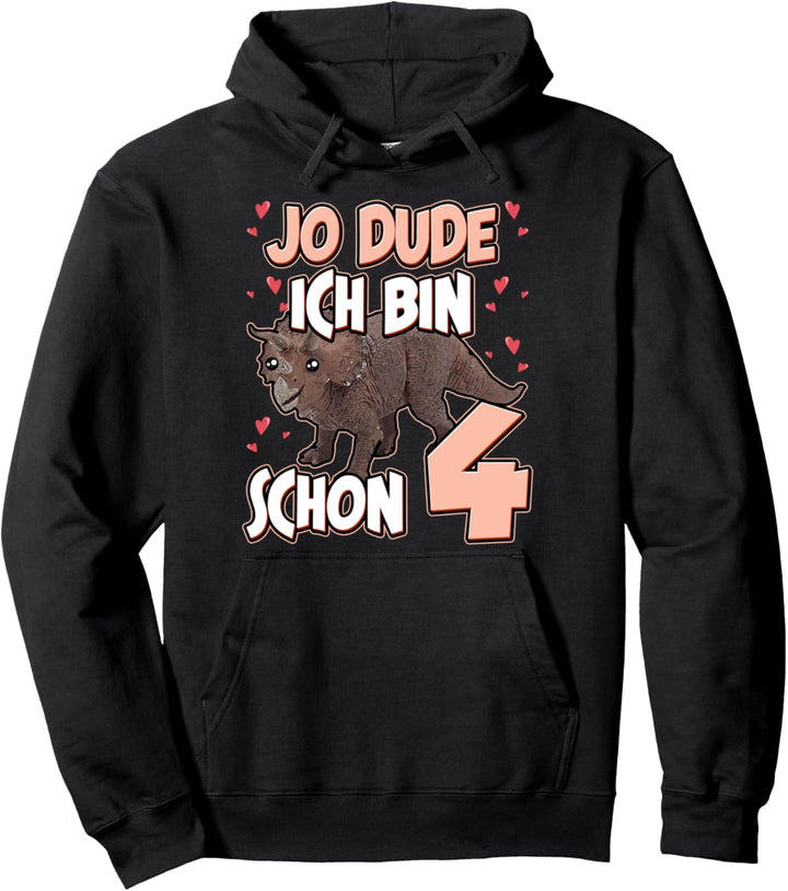 Kinder Dino Geburtstag Roaaar ich bin 4 Jahre Dinosaurier Pullover Hoodie