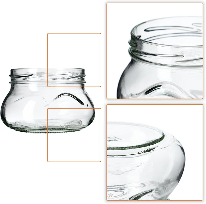 KADAX 10er Set Marmeladengläser 300ml TO82 Blumen, Einmachgläser Vorratsgläser Mason Jar mit Schraub