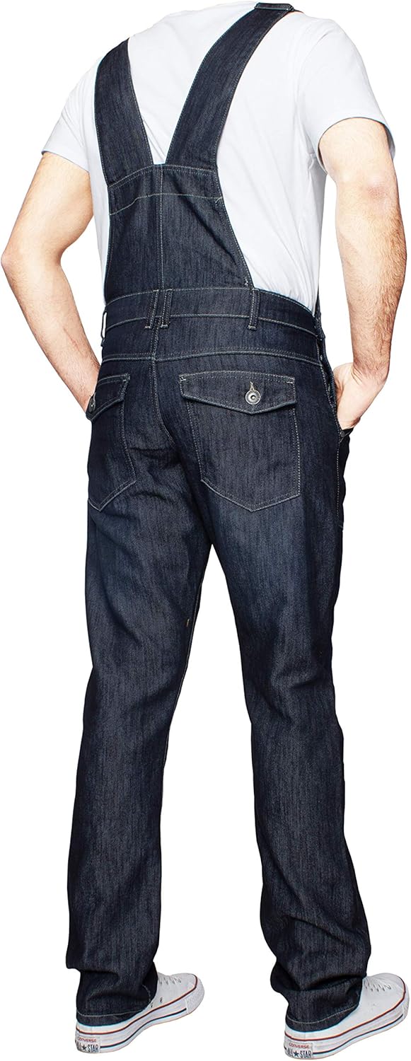 989Zé ENZO Herren Latzhose Denim Blau Arbeitsmode Latzhose Casual Overalls Jeans 30 - 50 Taillengrös
