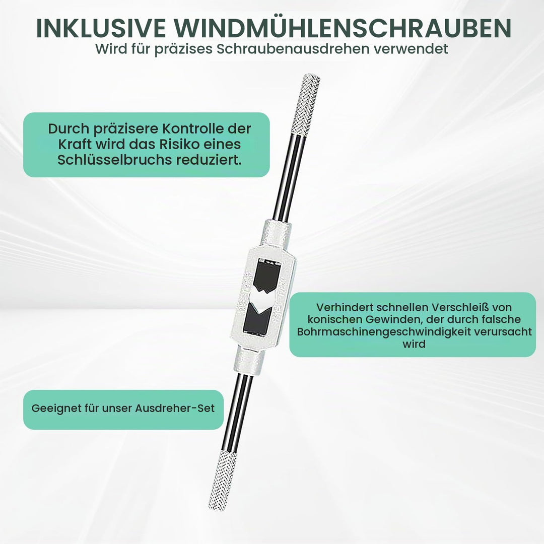 11 PCS Schraubenausdreher Set, Linksausdreher Set mit 5 Ausdrehern + 5 Bohrern + 1 Schraubenschlüsse