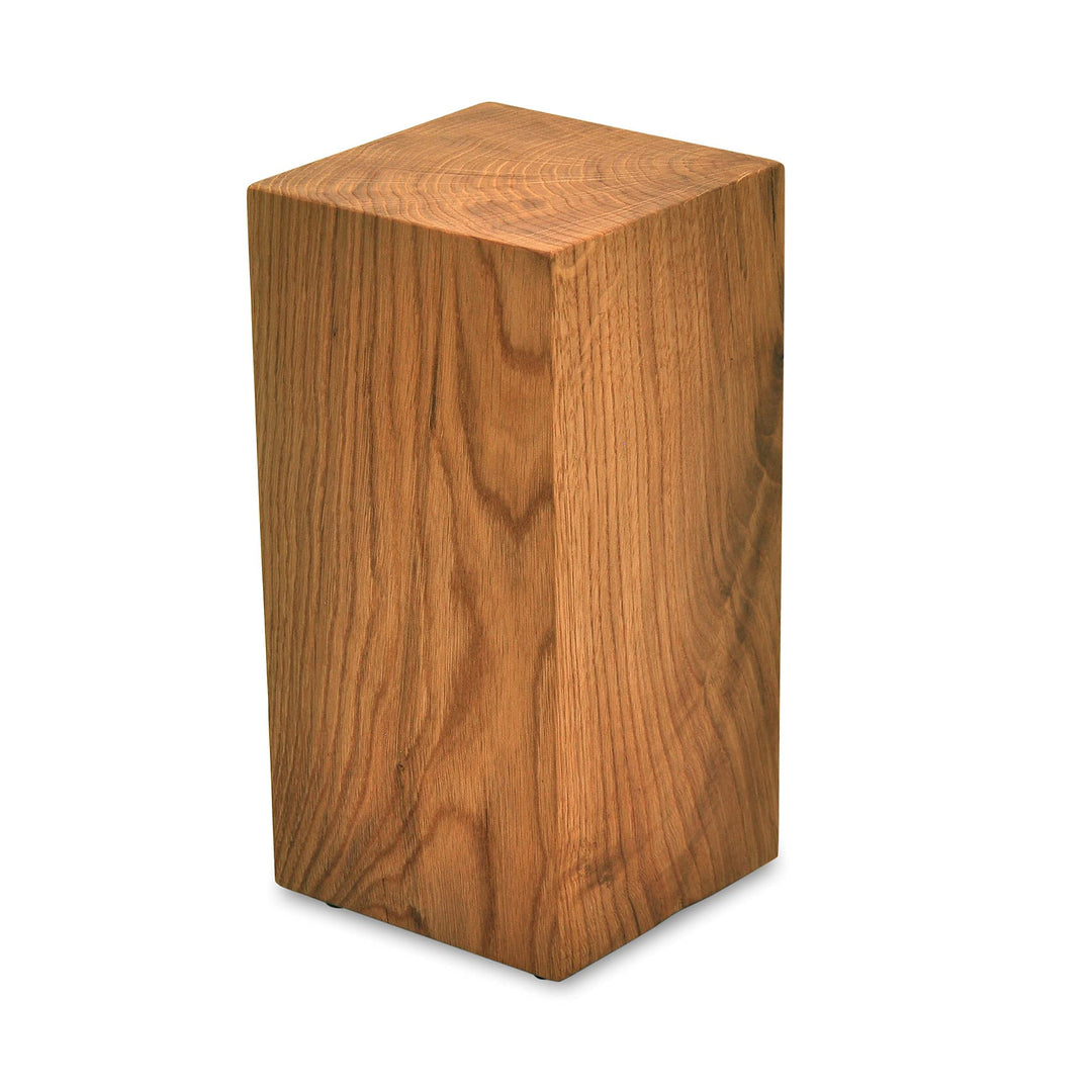 ms factory Holzblock Eiche Massiv - Handgefertigter Holzklotz - Rustikale Holzsäule - Beistelltisch
