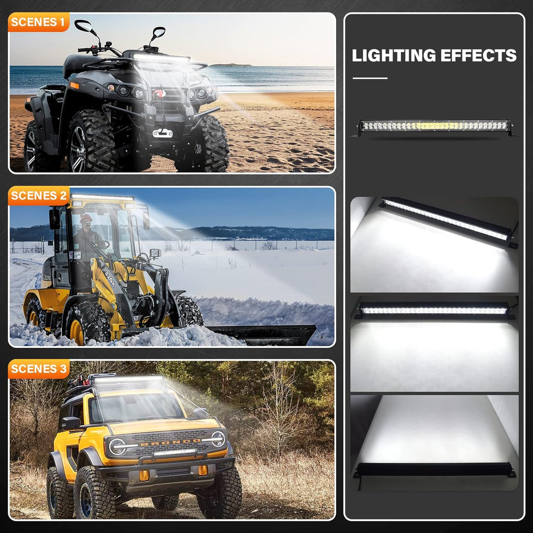 Willpower 24 Zoll 61CM 180W Led Arbeitsscheinwerfer Bar mit Kabelbaum Spot Led Scheinwerfer 12V 24V