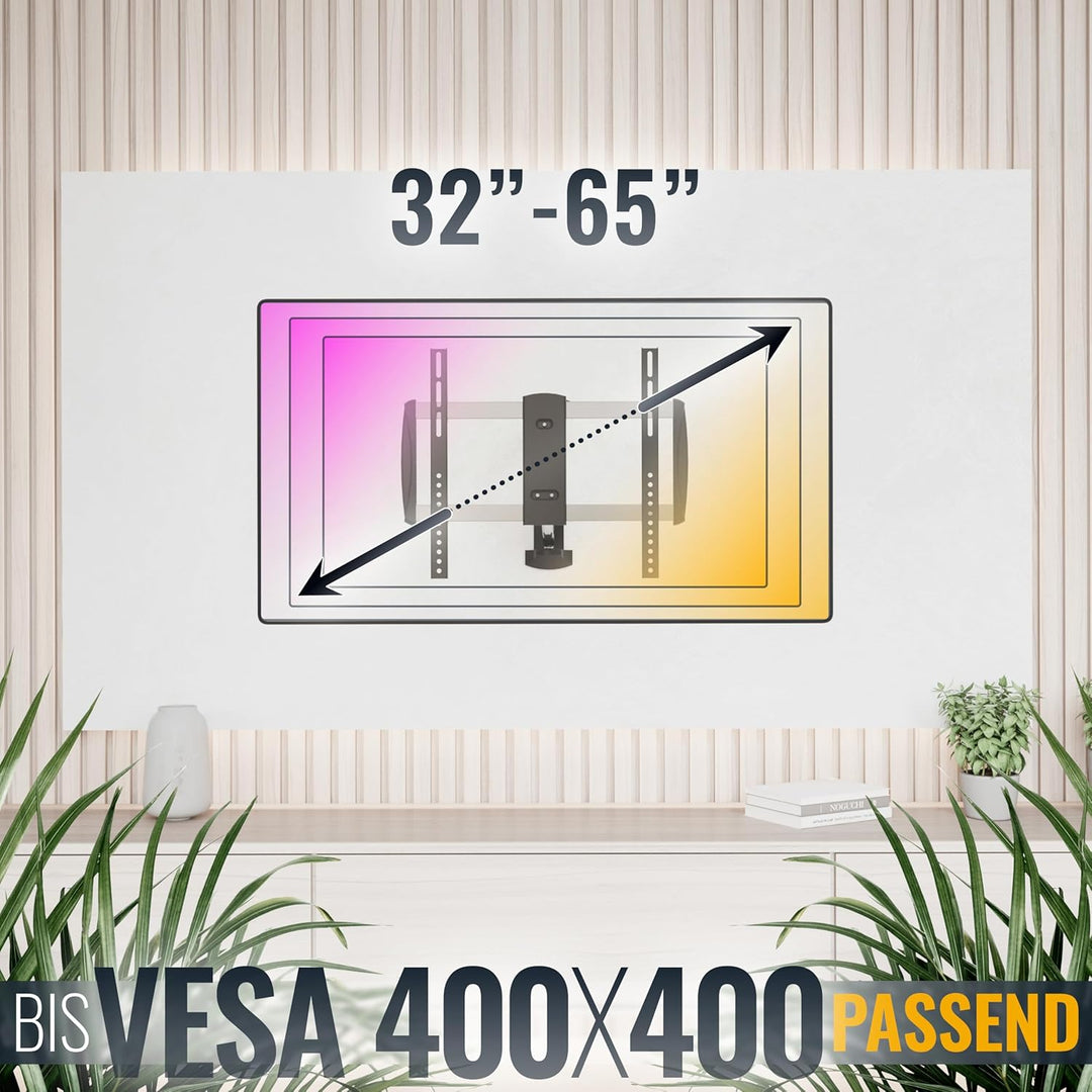 RICOO TV Wandhalterung Fernseher Schwenkbar Neigbar für 32-65 Zoll, Universal TV Halterung S0644, Fe