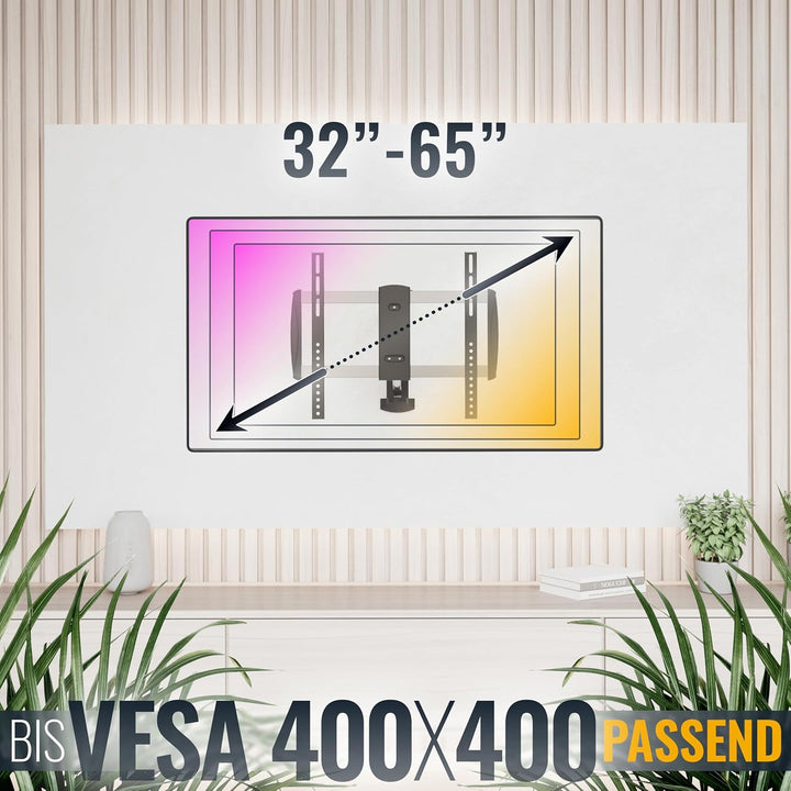 RICOO TV Wandhalterung Fernseher Schwenkbar Neigbar für 32-65 Zoll, Universal TV Halterung S0644, Fe